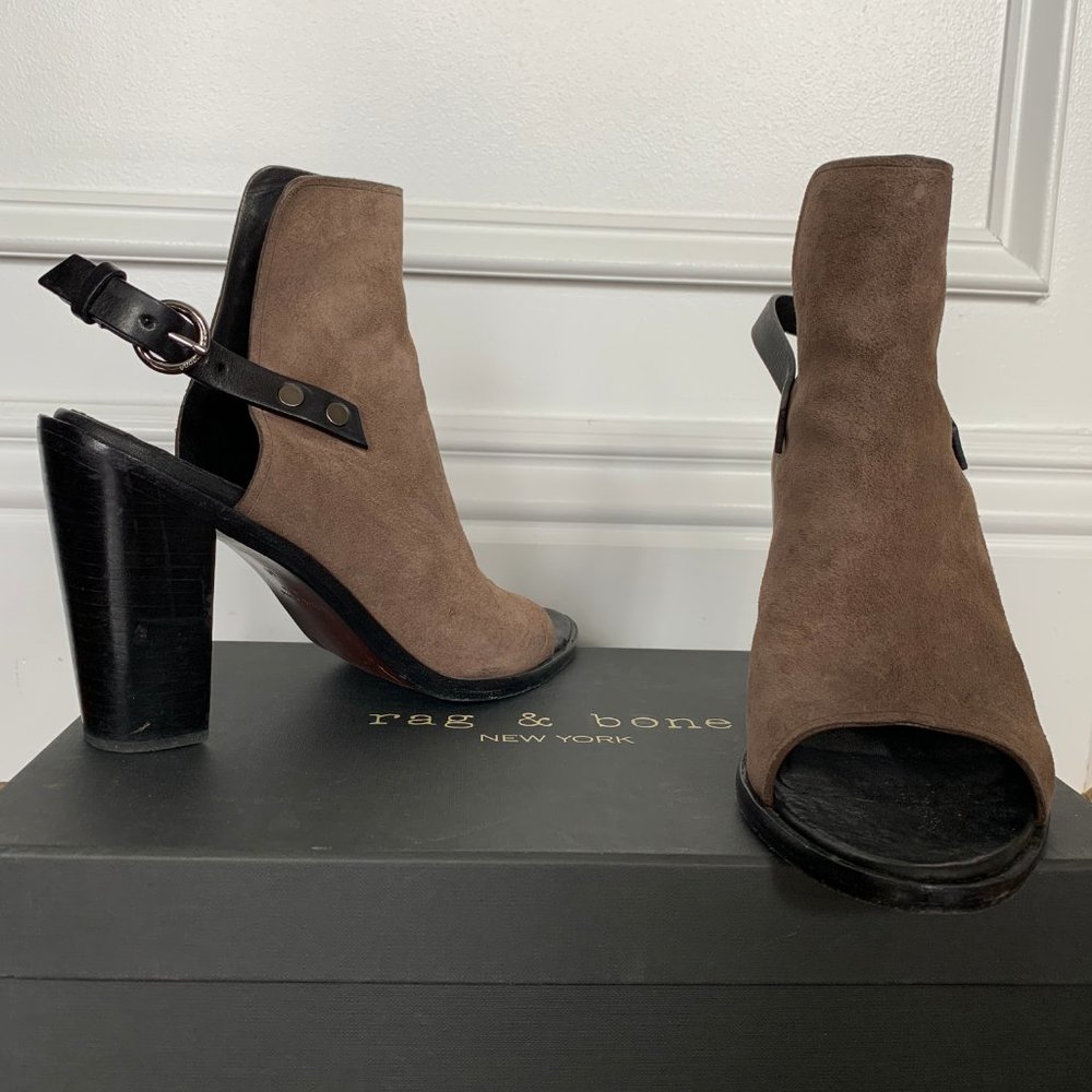 Rag & Bone Suede Open-Toe Booties - image 2